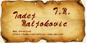 Tadej Maljoković vizit kartica